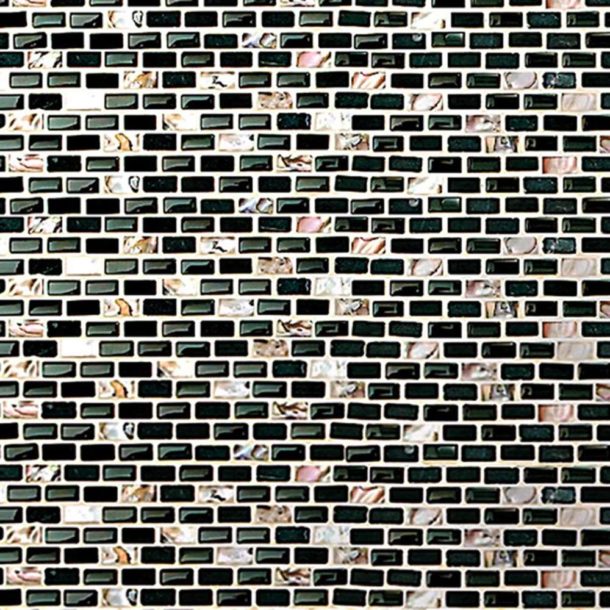 Dahli Black Brick Mosaic Wall & Floor Tiles 286x286x8