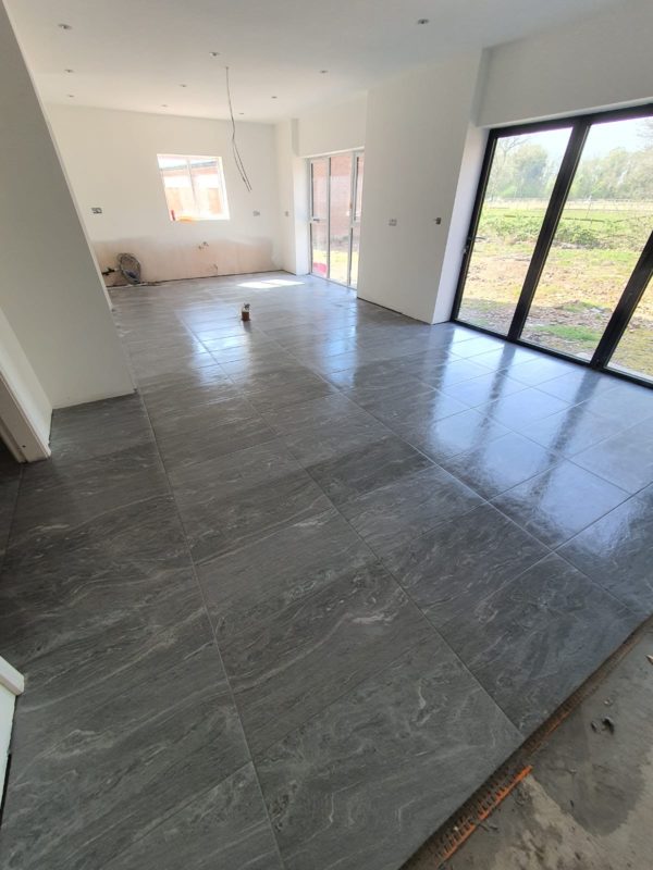 floor tiling project in a new build property