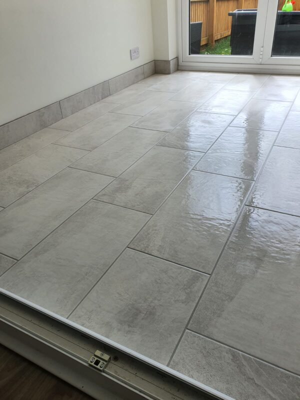 white conservatory floor tiles