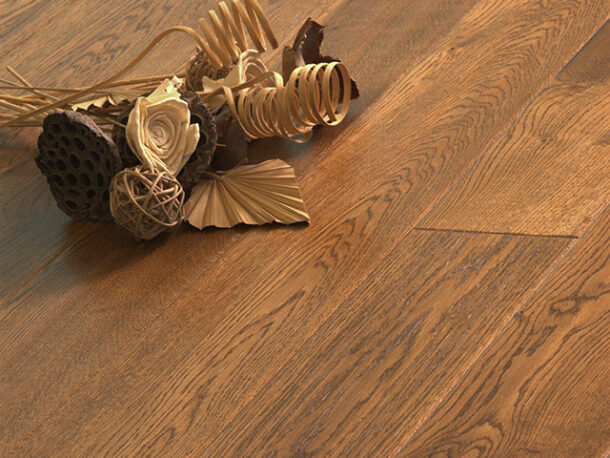 Blenheim 18/4 French Oak 150mm HAND-SCRAPED, DISTRESSED, COGNAC STAINED, LACQUERED- M2004