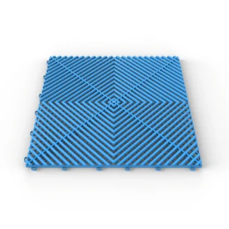 Sky Blue Tuff-Tile Vented Garage Floor Tiles 400 x 400 x 18mm