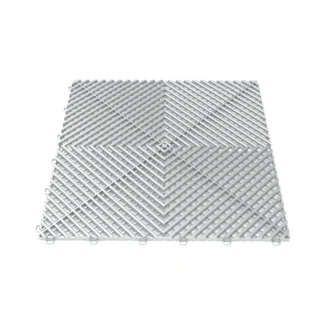 Frozen Silver Tuff-Tile Vented Garage Floor Tiles 400 x 400 x 18mm