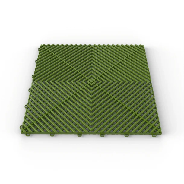 Grass Green Tuff-Tile Vented Garage Floor Tiles 400 x 400 x 18mm