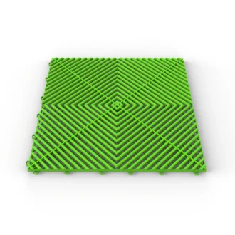 Lime Green Tuff-Tile Vented Garage Floor Tiles 400 x 400 x 18mm