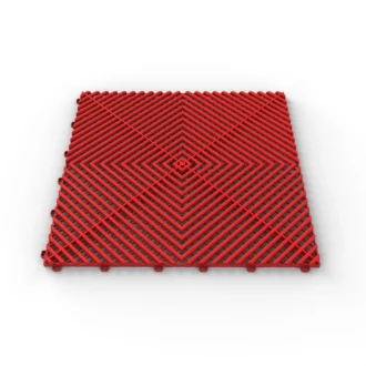 Rich Red Tuff-Tile Vented Garage Floor Tiles 400 x 400 x 18mm