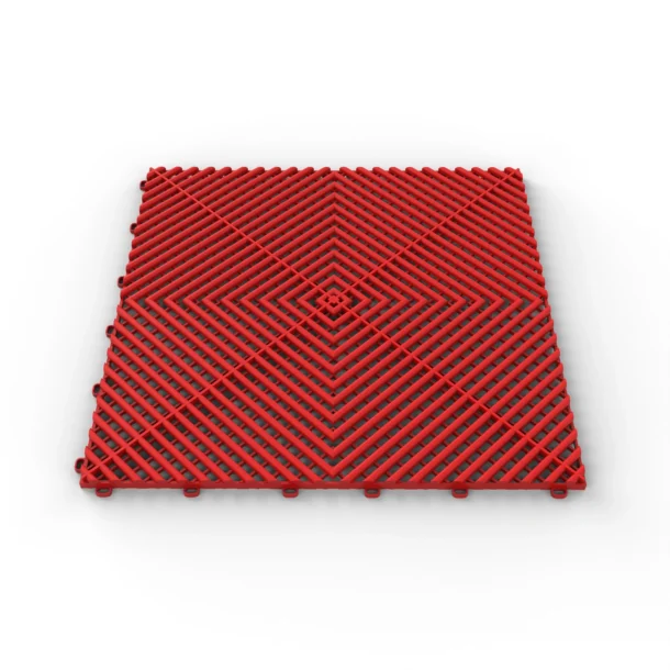 Rich Red Tuff-Tile Vented Garage Floor Tiles 400 x 400 x 18mm