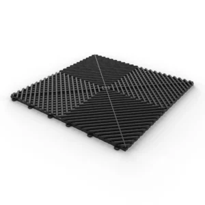 Satin Black Tuff-Tile Vented Garage Floor Tiles 400 x 400 x 18mm