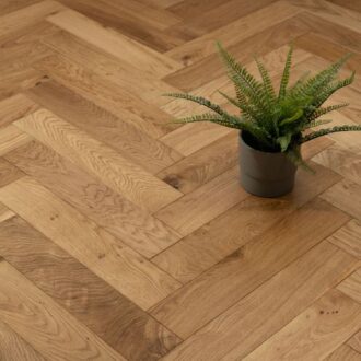 Artisan Herringbone Natural Brushed UV Lacquered Engineered Wood Flooring 14mm