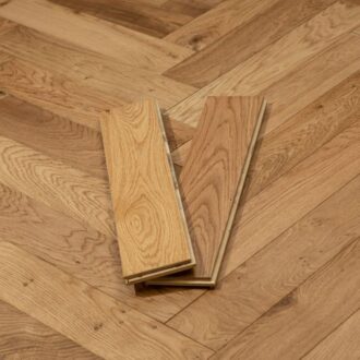 Artisan Herringbone Natural Brushed UV Lacquered Engineered Wood Flooring 14mm