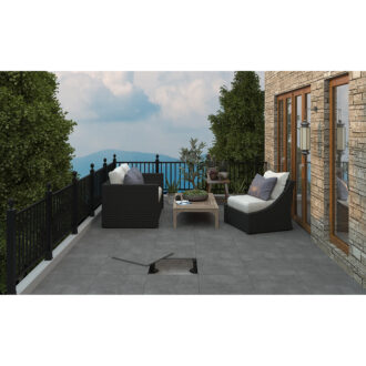 Ark Anthracite Matt Outdoor Porcelain tiles 60cm x 60cm x 2cm R11